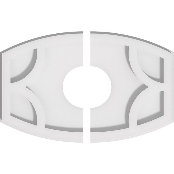 Ekena Millwork Kailey Architectural Grade PVC Ceiling Medallion, 12"W x 8"H x 3"ID x 6 1/2"C x 1"P, Two-Piece CMP12X8KY2-03000 - main